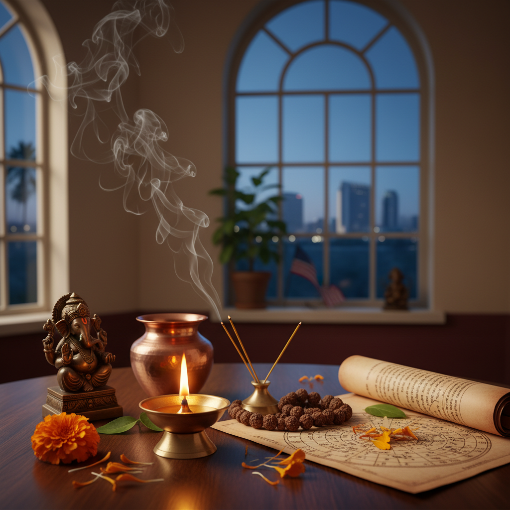 Indian Astrologer in San Diego CA: Real Jyotish Insights Indian astrologer performing vedic astrology reading San Diego CA