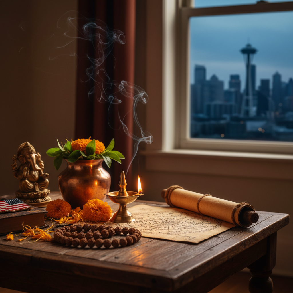 Indian Astrologer in Seattle: How Vedic Insight Guides You Indian astrologer consultation with Seattle client using Jyotish