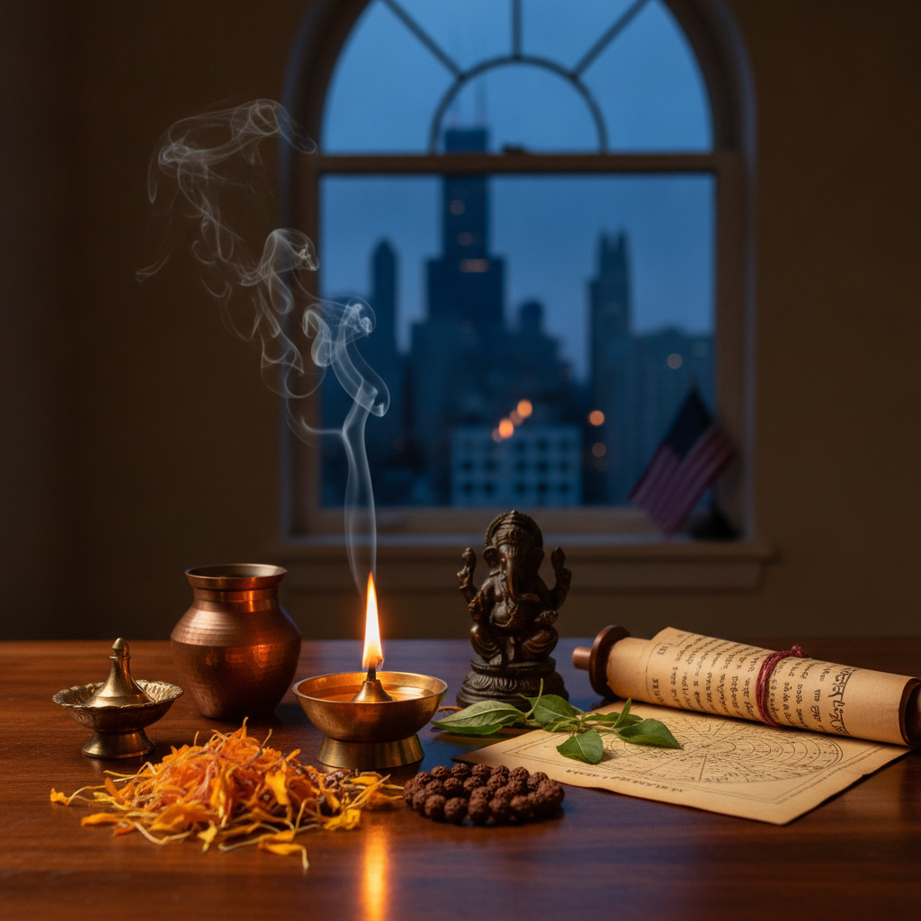 Indian astrologer providing Vedic astrology horoscope reading in Chicago