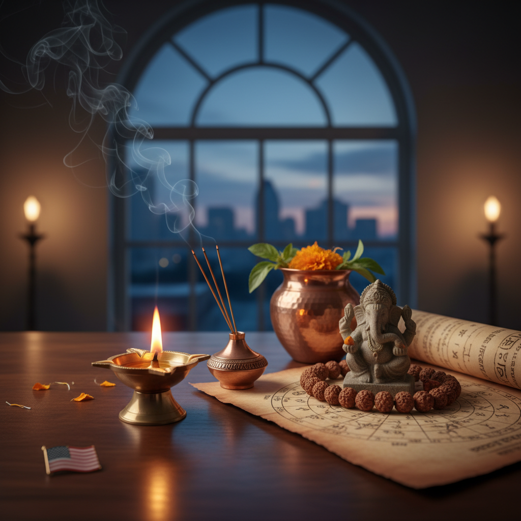 Indian astrologer performing Vedic reading in Newark NJ