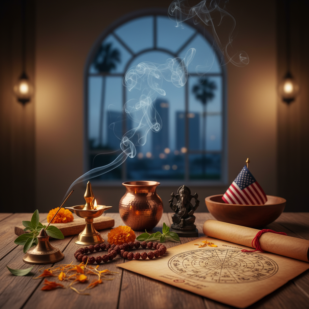 Indian astrologer performing Vedic astrology reading in San Diego