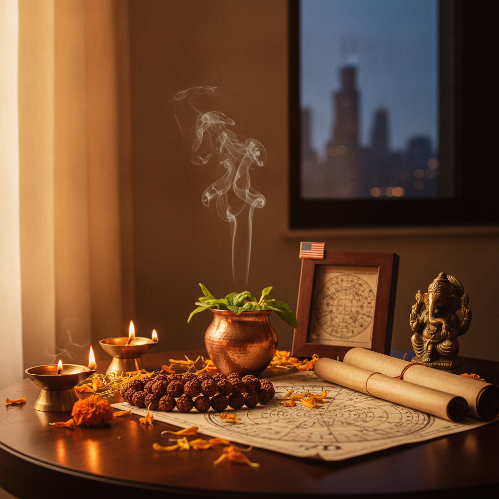 Indian astrologer offering Vedic astrology readings in Chicago