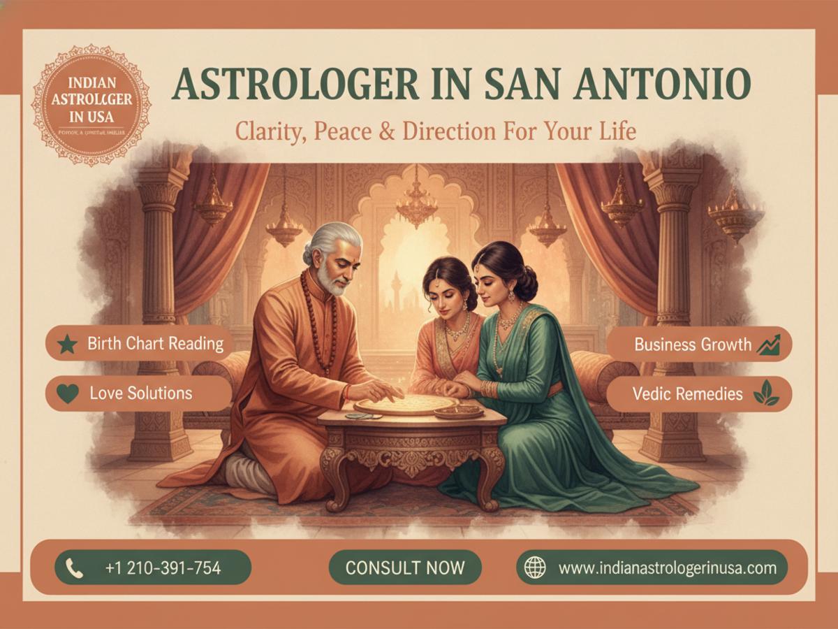 Astrologer tools and birth chart on wooden table in San Antonio peaceful setting