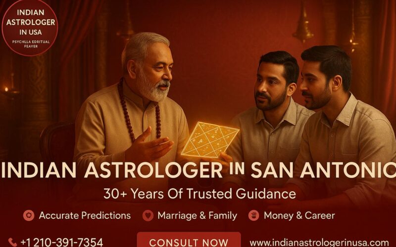 Indian astrologer consultation setup with vedic astrology tools San Antonio