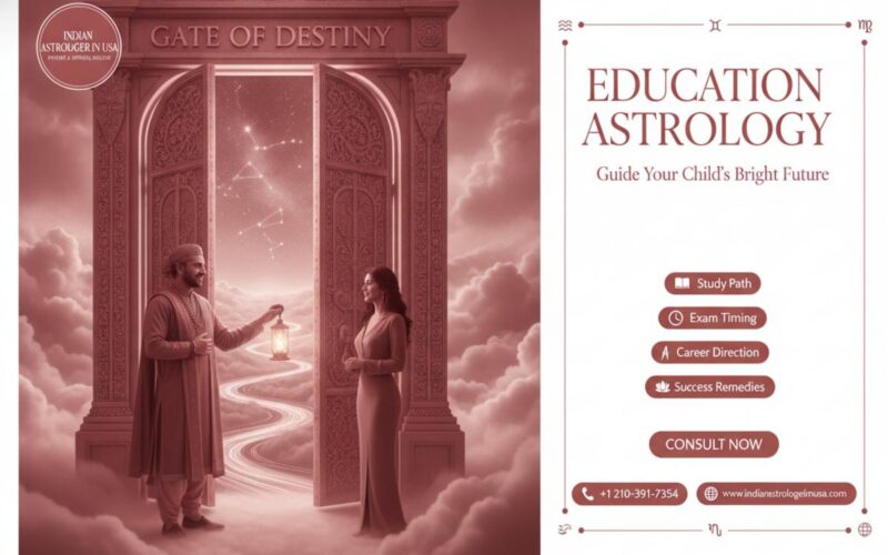 Education astrology consultation chart and books in San Antonio room