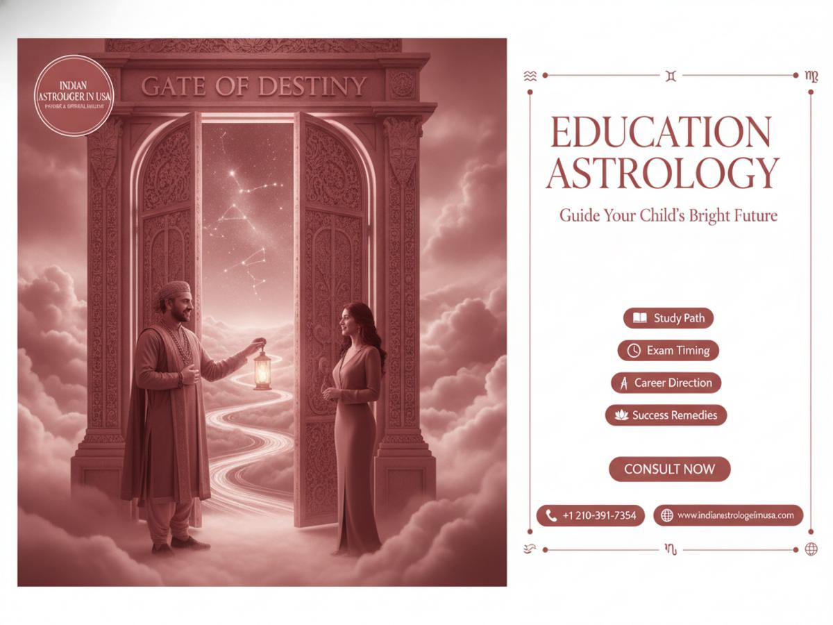 Education astrology consultation chart and books in San Antonio room